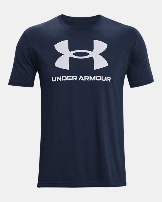 Men's UA Sportstyle Logo T-Shirt, Blue, pdpMainDesktop image number 4